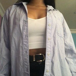Free people oversized button down top
